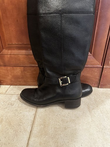 Banana Republic Black Riding Leather 15.5" Shaft Heights Boots 7M