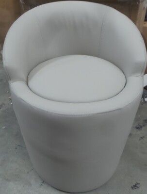 Small Single Leather Sofa 360° Rotate Bedroom Dressing Vanity Chair | eBay