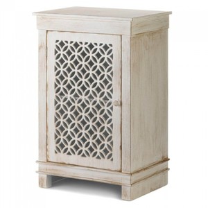 Distressed Cabinet Antique White End Table Rustic Side Table Nightstand Cupboard Ebay