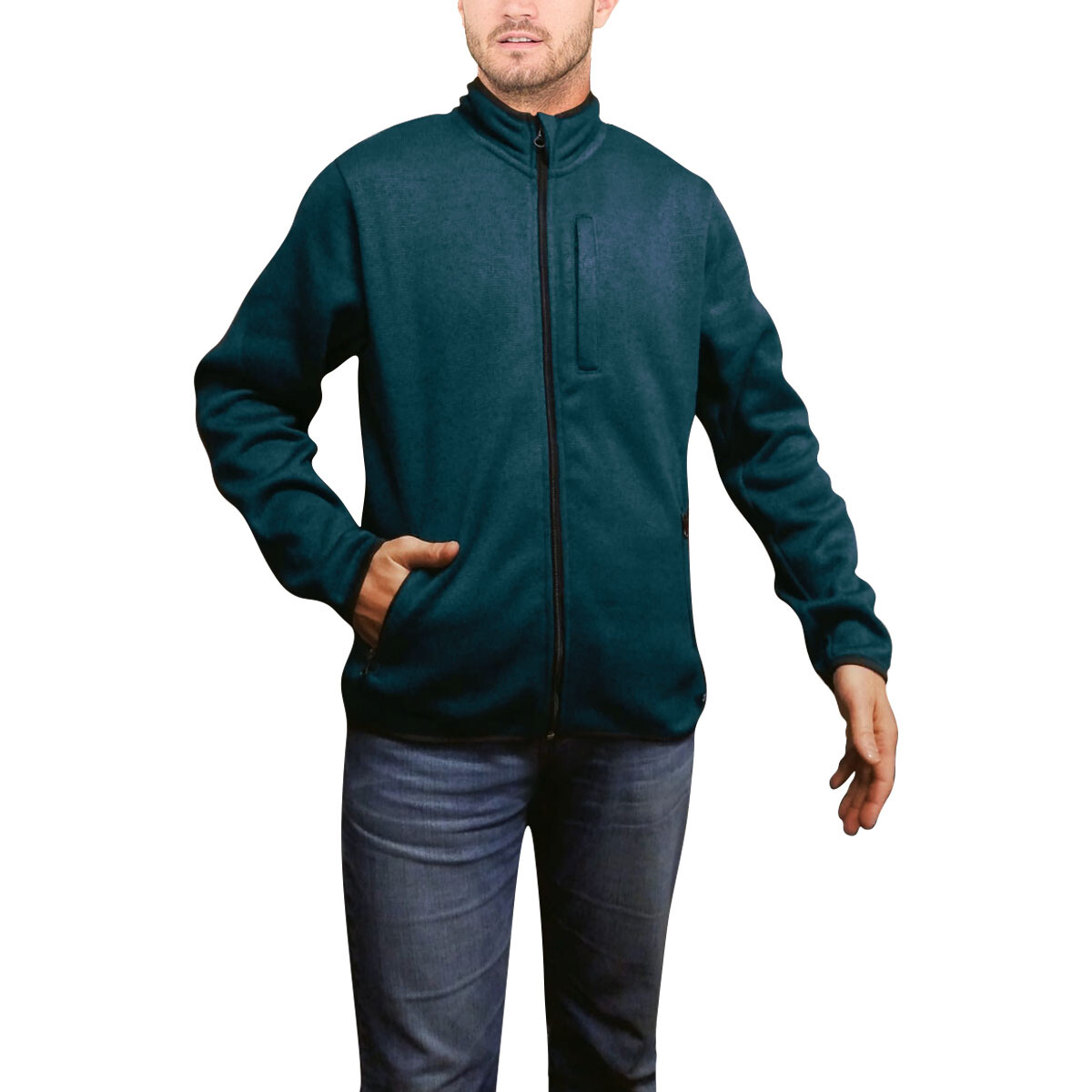 New Mens Fleece Jacket Full Zip Up Heavy Outdoor Warm Polar Anti Pill