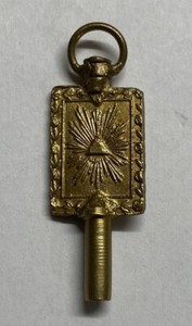 Authentic Antique Masonic "ILLUMINATI" Pocket Watch Key 1880 Gold Plated Very Rare