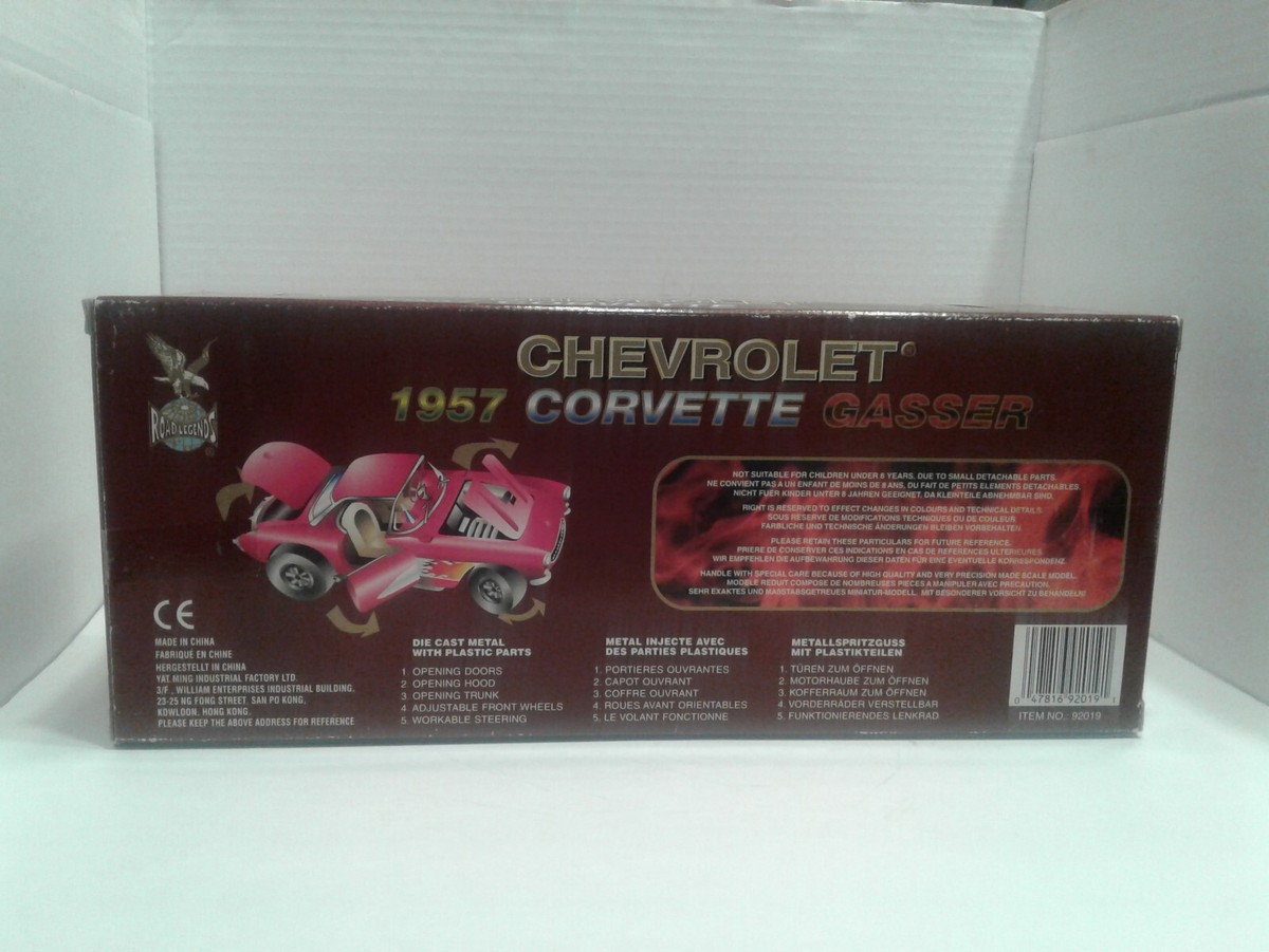 Road Legends Pink 1957 Chevrolet Corvette Gasser 1:18 Scale In