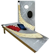 HOCKEY Custom Cornhole Boards BEANBAG TOSS GAME w Bags Ice Rink Stick Puck 