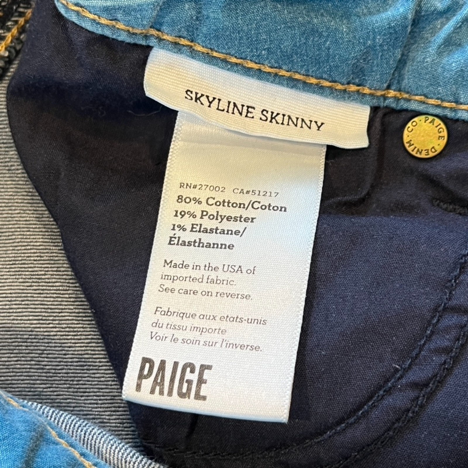 Paige Jeans Skyline Skinny Carson Wash Size 26 Everyday Essential  thumbnail 7