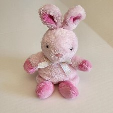Just One Year by Carter's pink bunny plush lovey toy polka dot ribbon bow