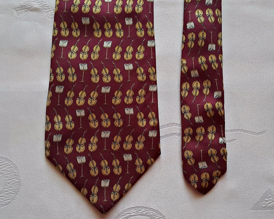 CORBATA DE HOMBRE VINTAGE AUTÉNTICA BEAUFORT CONTRABAJO SEDA ROJA VINTAGE Foto 2 de 4