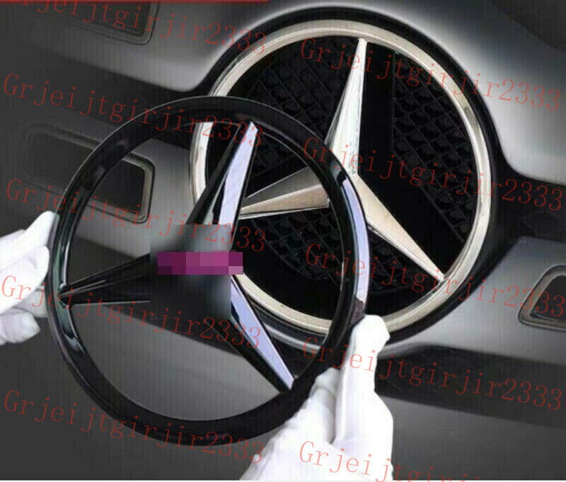 18.5cm For A C E CLA GLA GLB GLK GL Glossy Black Front Grille Emblem Star Badge