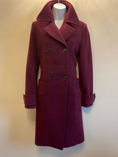 Joules 100% Wool Coat Style Amber Marle Plum/ Burgandy Size 12