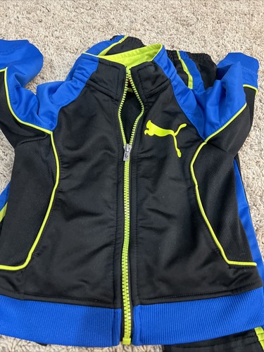 Puma Boys 2 Piece Black Blue set Jacket and pants sz 2T - Picture 6 of 7