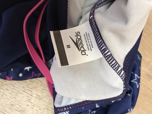 Speedo Kids Bathing Suit Blue With Stars & Pink Worn Twice - Picture 3 of 3