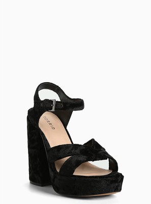 wide width black platform heels