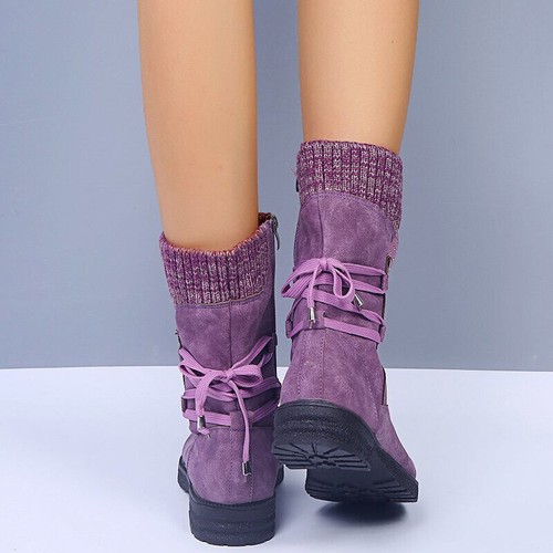 Warme Damenschuhe rutschfeste halbhohe Größe wasserdicht Damen Schnee Winterstiefel - Bild 13 von 29