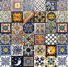 Piastrelle Messicane Patchwork Colorato 30 pezzi Dipinto A Mano 10,5cm - Horacio