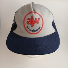 VTG ajw AJ Weigand Trucker Style Snapback Ball Cap/Hat Made In USA