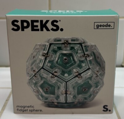 SPEKS Geode Magnetic Fidget Sphere ~ Aqua Pentagon 12 Pc Set ~ New in Sealed Box