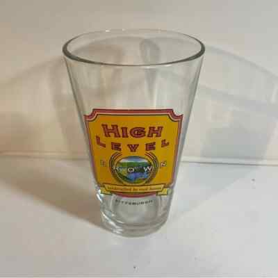 Vintage High Level Brown Handcrafted By Rock Bottom Beer Glass Pittsburg