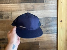 PM Dizzle Snapback Hat Adult Mens Womens Cap Navy Blue Gray Sewn Letters Trucker