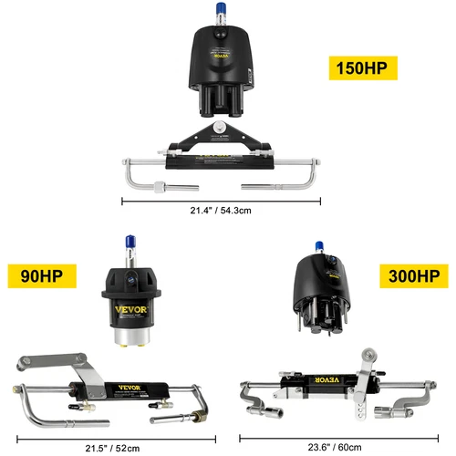 VEVOR Hydraulic Outboard Steering Kit 90 HP/150 HP/300 HP Marine Boat System - Picture 2 of 38