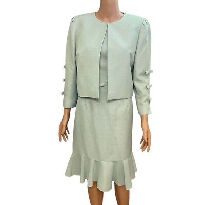 Preston And York Jacket And Dress Set 8 Bow Preppy Easter Wedding Guest Ruffle