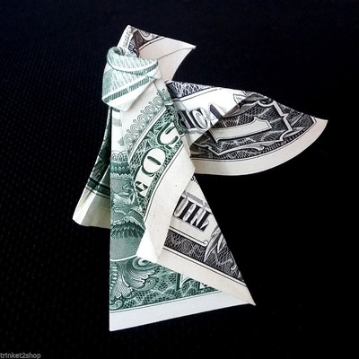 Money Dollar Origami Angel Sculpture Wing Figurine Real 1 Bill Statue Home Decor Ebay