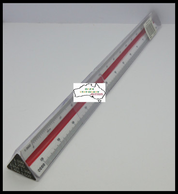 Engineers Professional Triangular Scale Ruler w/ Case 300mm Deli 8930 ...