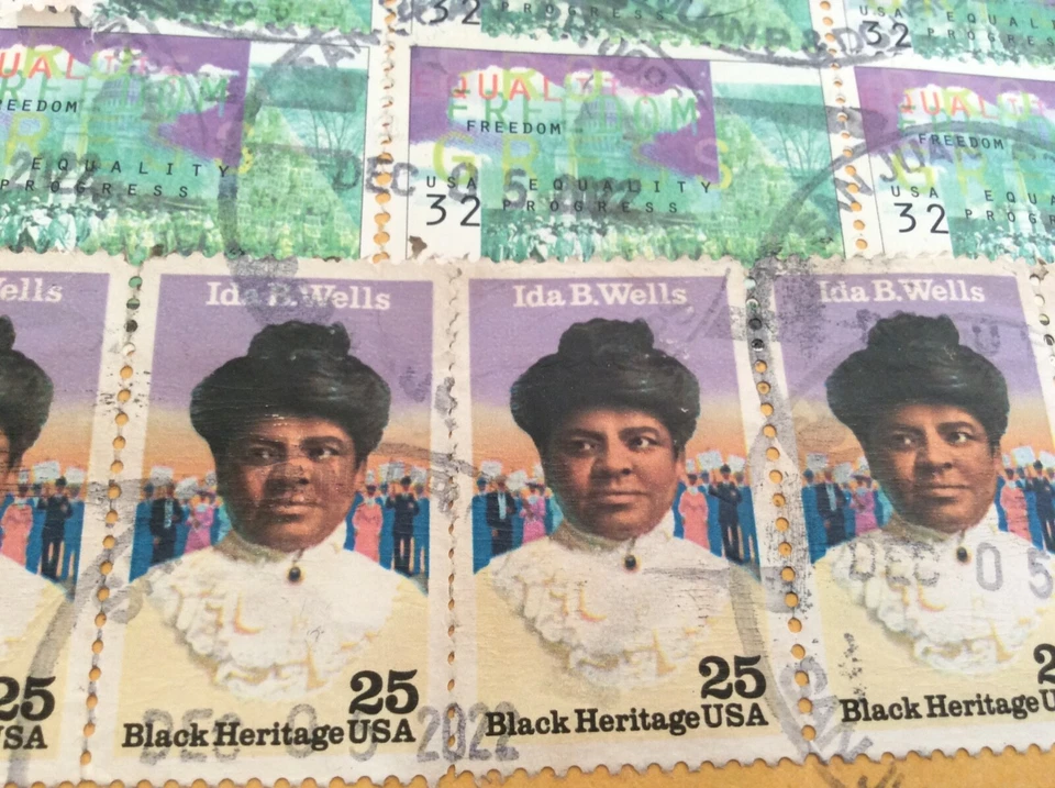 IDA B.WELLS BLACK HERITAGE (6) USED STAMPS & MALCOM X (6) used stamps - Image 2 of 3