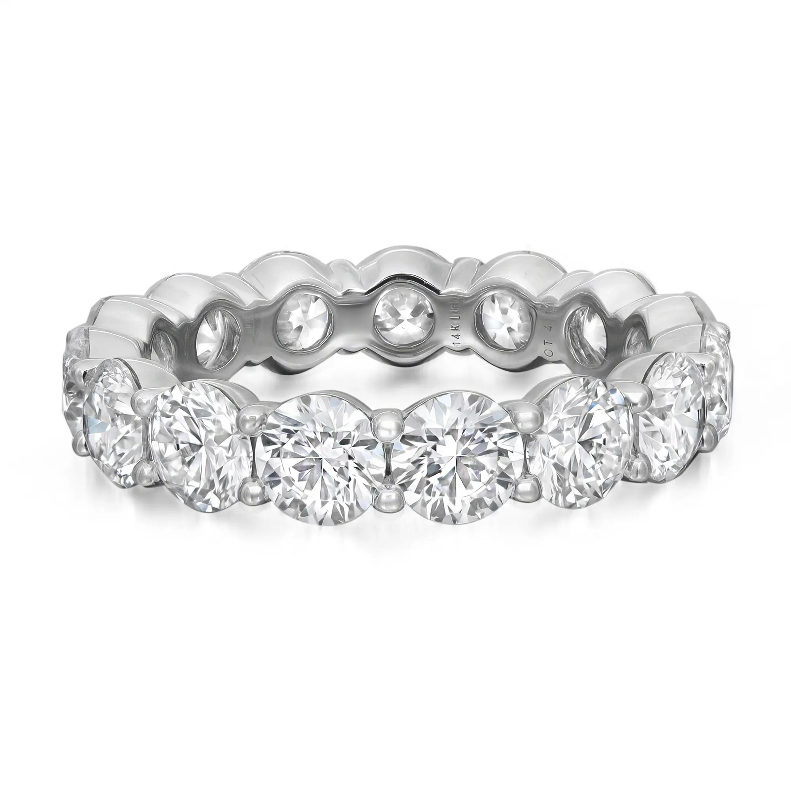 Кольцо Eternity Band с бриллиантом круглой огранки выращенным в лаборатории из белого золота 14 Карат 413 Карат Размер 6 617590₽
