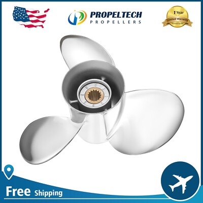 13.75 X 13 Stainless steel Outboard Boat Propeller for Honda 60-130HP 15 Spline