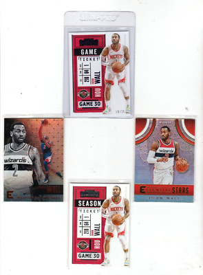 2020-21 Panini Contenders John Wall /25 Game Ticket Purple Foil 4 Card Lot