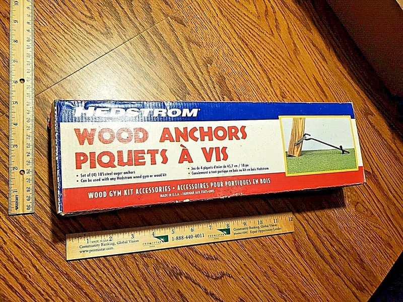 BRAND NEW Hedstrom Wooden Playset ANCHORS - Set of 4 18" Steel Anchors SEE PICS!