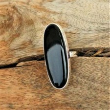 Black Onyx Gemstone 925 Sterling Silver Christmas Gift Ring All Size BM-443
