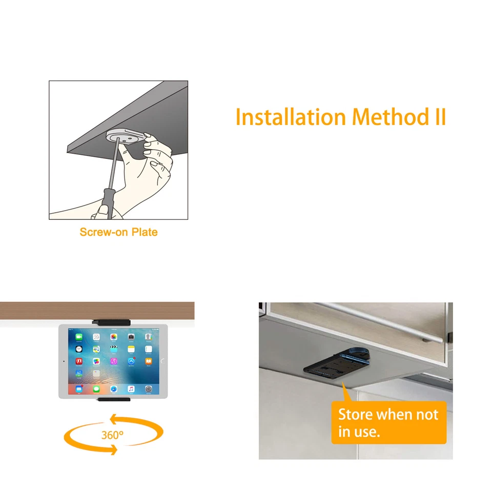 Desk Shelf,Kitchen Cabinet Tablet Holder for for iPhone,iPad Pro Air,Mini,Galaxy - Image 3 of 4