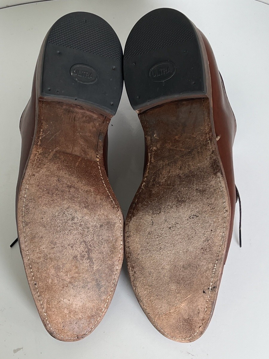 Allen Edmonds Men 11.5 D US Vernon Cap Toe Perf Saddle Brown USA Made 8838 Allen Edmonds Men 11.5 D US Vernon Cap Toe Perf Brown USA  main image 4