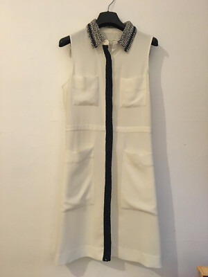 Rag and Bone White Button Up Dress with Crochet Accents Size 8