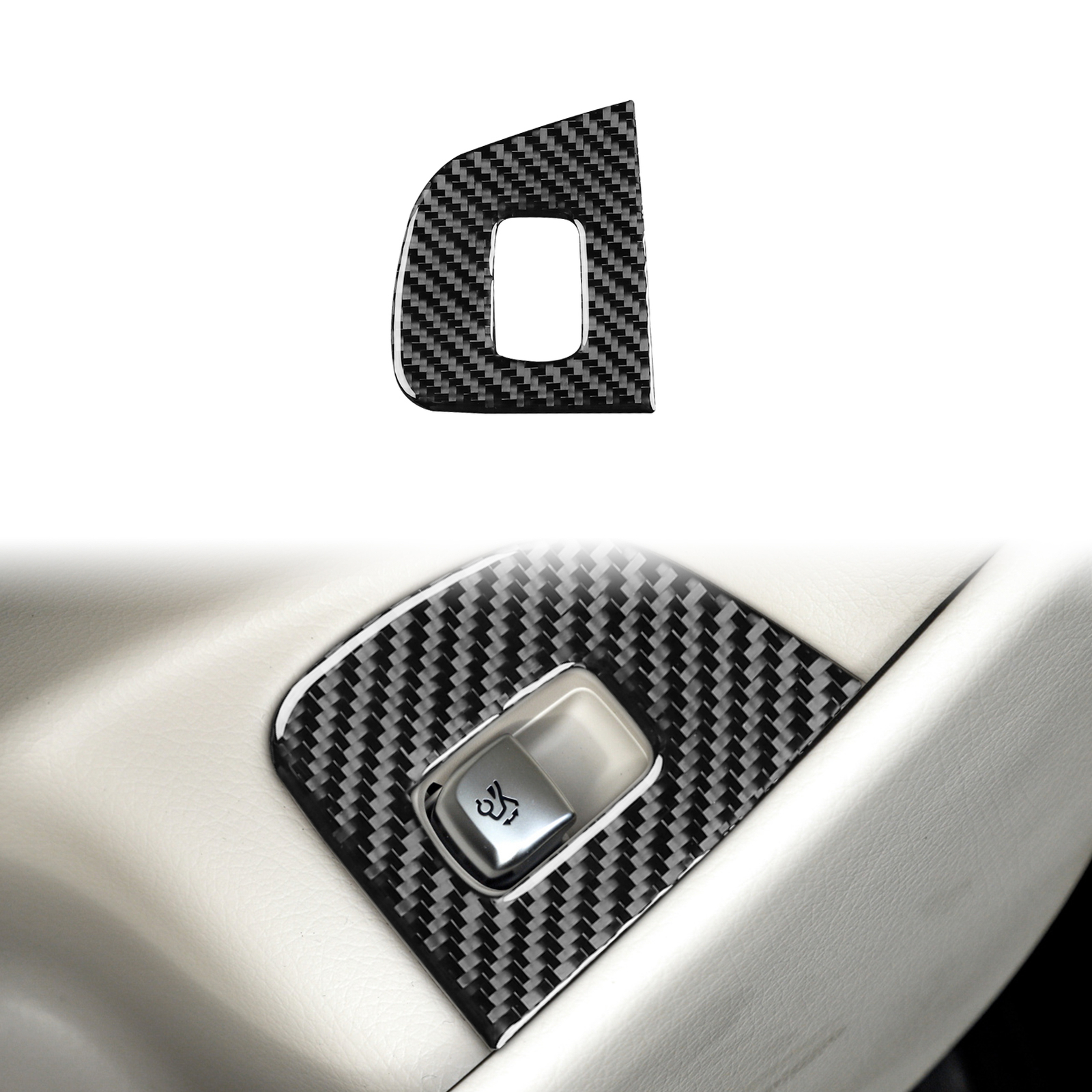 Real Carbon Fiber Trunk Switch Trim For Benz E Class 2016-2022