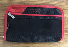 Mead Five Star XPANZ Pencil Pouch 2 Pockets Black and Red Zipper 3 Ring Binder