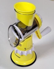 Prepology NEW Yellow Countertop Grater & Slicer 3 Interchangeable Barrels