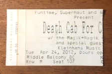 2012 Death Cab for Cutie Concert Ticket Stub Buffalo New York Kleinhans Music-2