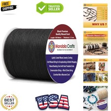 1.5mm Black Waxed Cord, Jewelry Making, 109 Yard