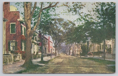 #ad Upper Main Street Nantucket Massachusetts MA Residential Homes Postcard $2.75