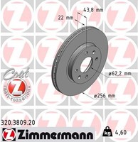 2X Bremsscheibe Coat Z Zimmermann 320.3809.20 FüR RIO KIA Hyundai Accent UB RB 2