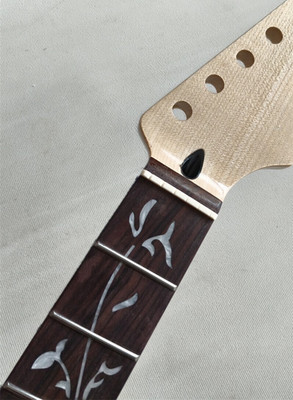 Guitar Neck 22 fret 25.5Inch rose Fingerboard Vine Inlay For DIY