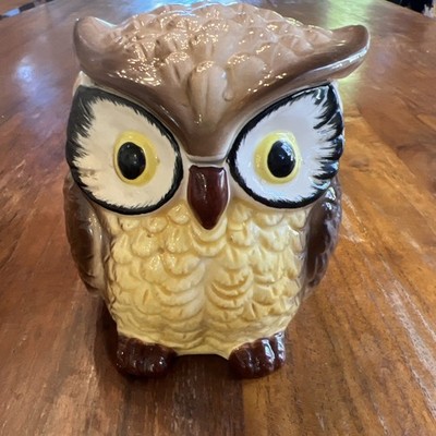 Vintage Glazed Ceramic Owl Cookie Jar -  Fred Robert s Company