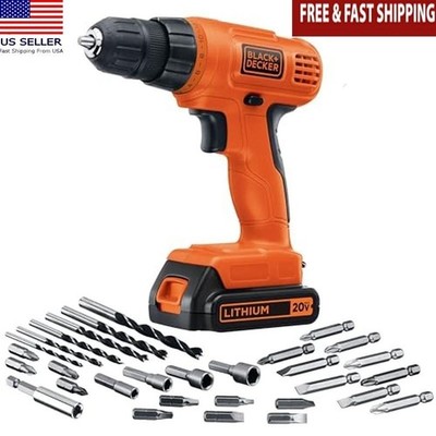 20 V MAX Cordless Drill/Driver 30 Pc. Bit Kit W/ Clutch & Soft-Grip Handle New