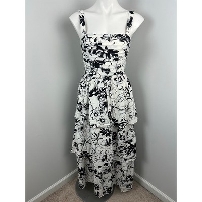 Women's Abercrombie & Fitch Black & White Emerson Tiered Maxi Dress Small |  eBay