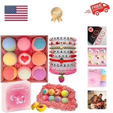 Bath Bombs for Kids with Surprise Inside, 9 Heart Imprint Kids Bath Bombs for...