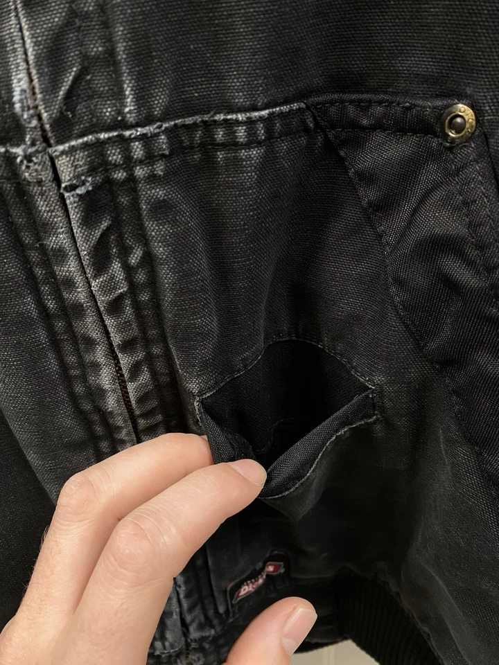 Vintage 90s Dickies Hooded Active Jacket Men’s XL Faded Black Duck Canvas - Image 4 of 4