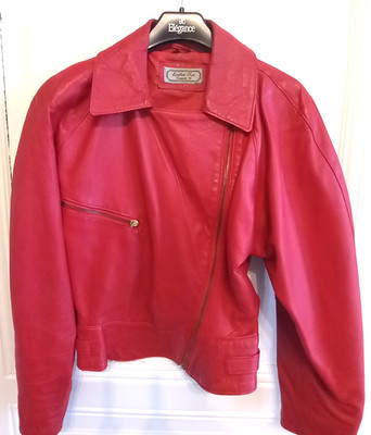 Diese  hat nicht jeder, rote Biker Damenjacke Leather Rat, Sloane St,  GR. M 