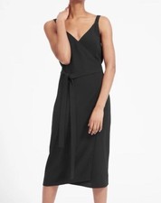 Everlane The Japanese Goweave Dark Blue Sz 4 Tank Wrap Dress