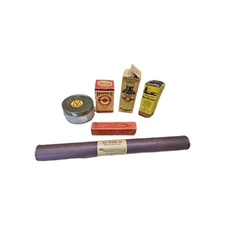 COLLECTABLE LOT OF GUN RELATED VINTAGE ITEMS HOPPES GUNSLICK PATCHES SOLVENT CLN